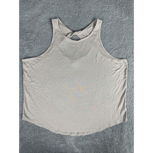 AVIA Women's Athletic Twisted Back Sleeveless Tank Top XXXL 22 Tan Ribbed - Picture 1 of 12